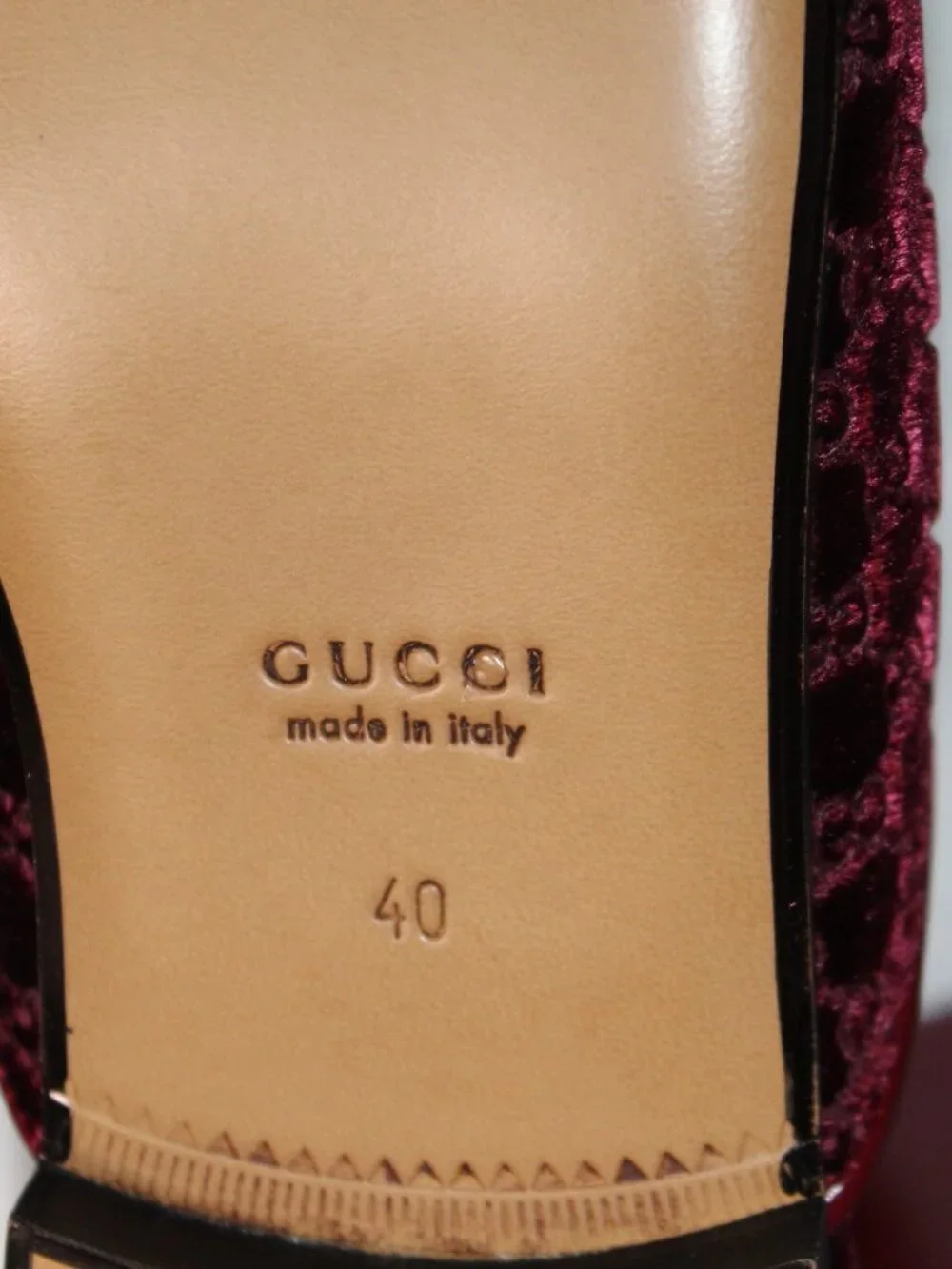 NWB Gucci Horsebit GG Velvet Mules Slip Ons Clogs Burgundy Princetown 40 802163 - Picture 6 of 6